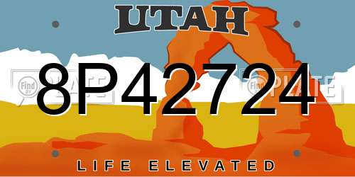 8P42724 Utah License Plate