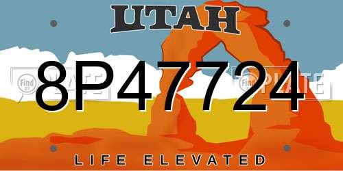 8P47724 Utah License Plate