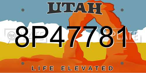 8P47781 Utah License Plate