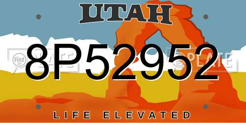 8P52952 Utah License Plate