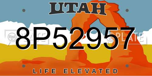 8P52957 Utah License Plate