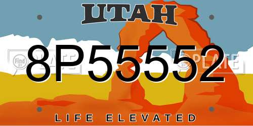 8P55552 Utah License Plate