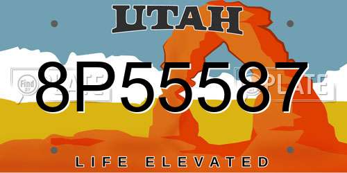 8P55587 Utah License Plate