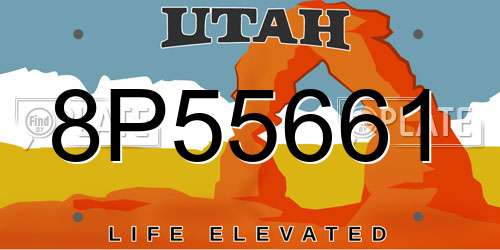 8P55661 Utah License Plate