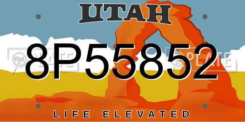 8P55852 Utah License Plate