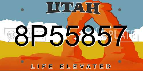 8P55857 Utah License Plate