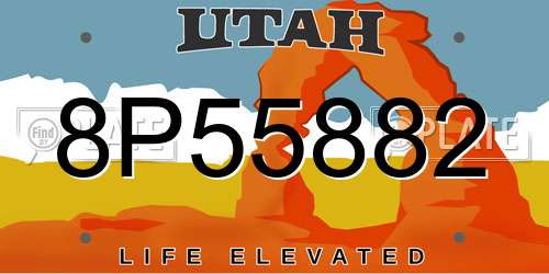 8P55882 Utah License Plate