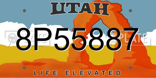 8P55887 Utah License Plate