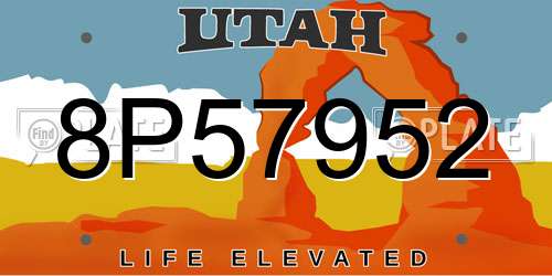 8P57952 Utah License Plate