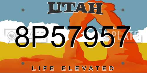 8P57957 Utah License Plate