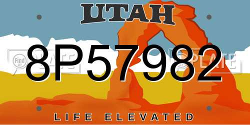 8P57982 Utah License Plate