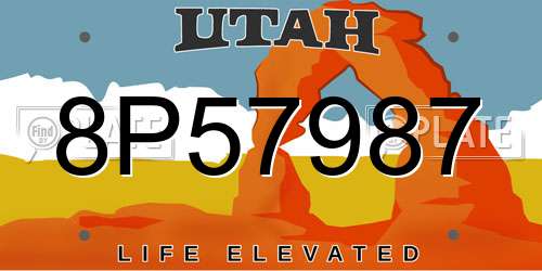 8P57987 Utah License Plate