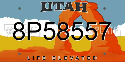 8P58557 Utah License Plate