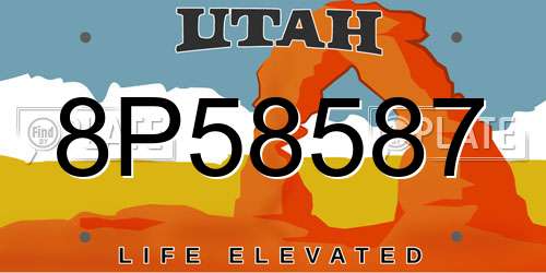 8P58587 Utah License Plate