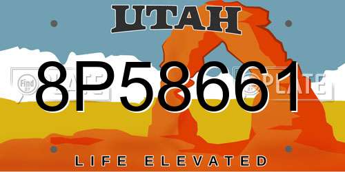8P58661 Utah License Plate