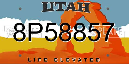 8P58857 Utah License Plate