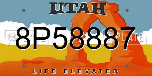 8P58887 Utah License Plate