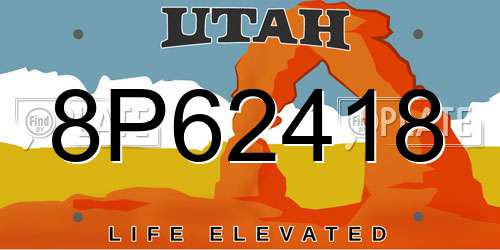 8P62418 Utah License Plate