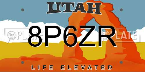 8P6ZR Utah License Plate