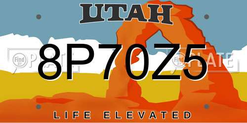8P70Z5 Utah License Plate