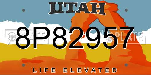 8P82957 Utah License Plate