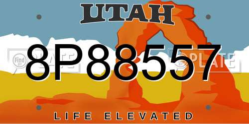 8P88557 Utah License Plate