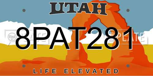8PAT281 Utah License Plate