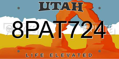 8PAT724 Utah License Plate
