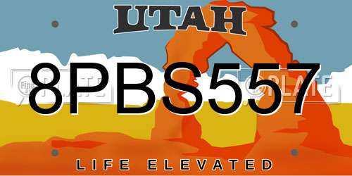 8PBS557 Utah License Plate