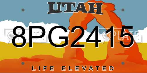 8PG2415 Utah License Plate