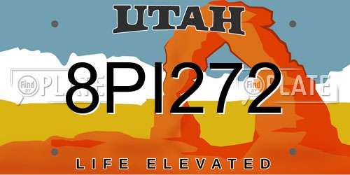 8PI272 Utah License Plate