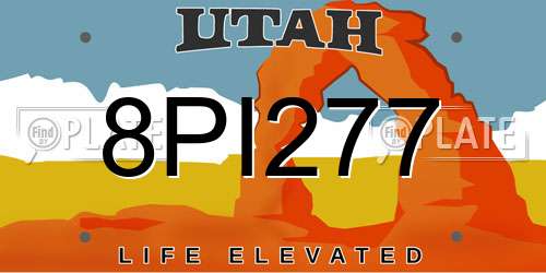 8PI277 Utah License Plate