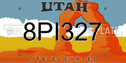 8PI327 Utah License Plate