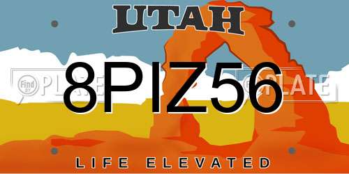 8PIZ56 Utah License Plate