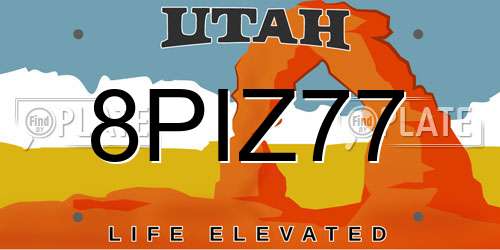 8PIZ77 Utah License Plate