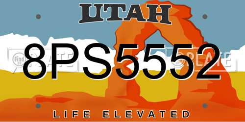 8PS5552 Utah License Plate