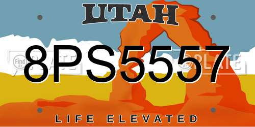 8PS5557 Utah License Plate