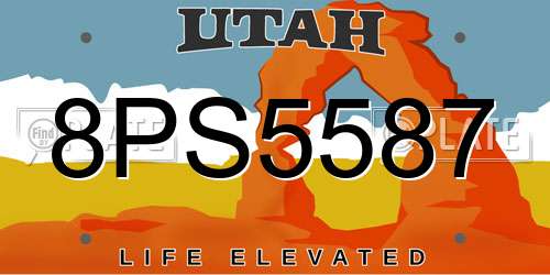 8PS5587 Utah License Plate