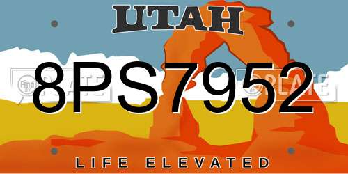 8PS7952 Utah License Plate
