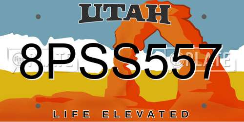 8PSS557 Utah License Plate