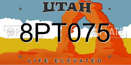 8PT075 Utah License Plate