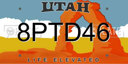 8PTD46 Utah License Plate