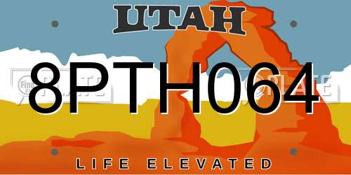 8PTH064 Utah License Plate