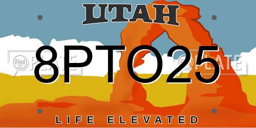8PTO25 Utah License Plate