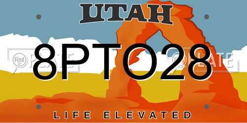 8PTO28 Utah License Plate
