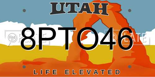 8PTO46 Utah License Plate