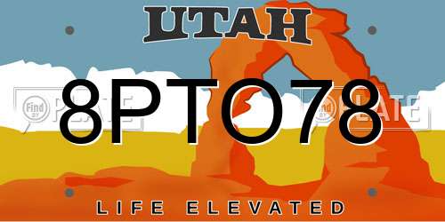 8PTO78 Utah License Plate