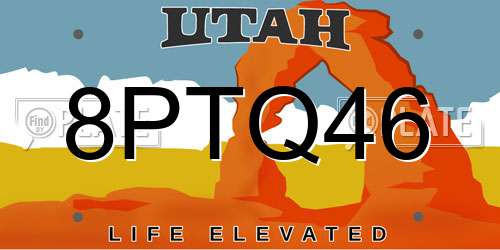 8PTQ46 Utah License Plate