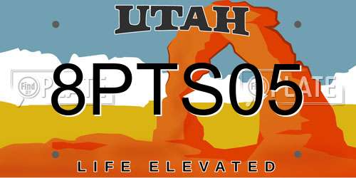 8PTS05 Utah License Plate