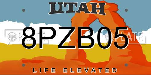 8PZB05 Utah License Plate